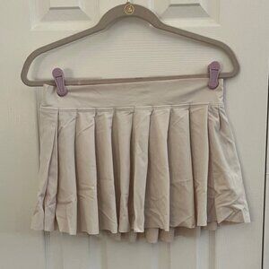 Cream Pleated Skirt